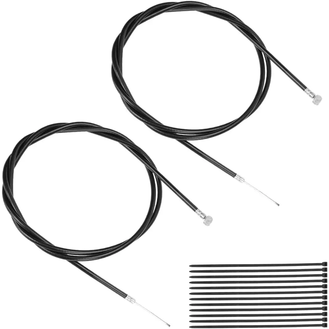 FVRITO 2-Pack 60-Inch Universal Throttle Control Cables + Ends Kit, 1/4'' Barrel End Accelerator Set for Mini Bike, Go Kart, ATV, Motorcycle, Scooter