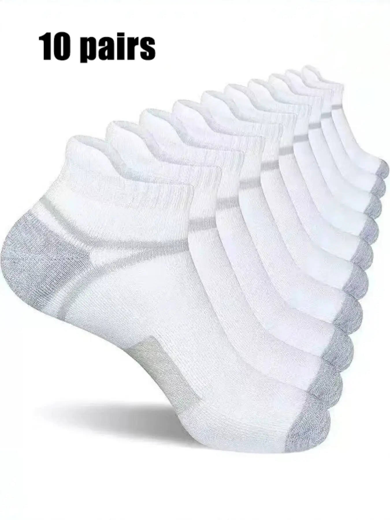 10 Pairs Men's Low-Cut Short Socks, Thin Breathable Casual Invisible Athletic Sports Socks, Comfortable Moisture-Wicking, Ideal for Daily Wear