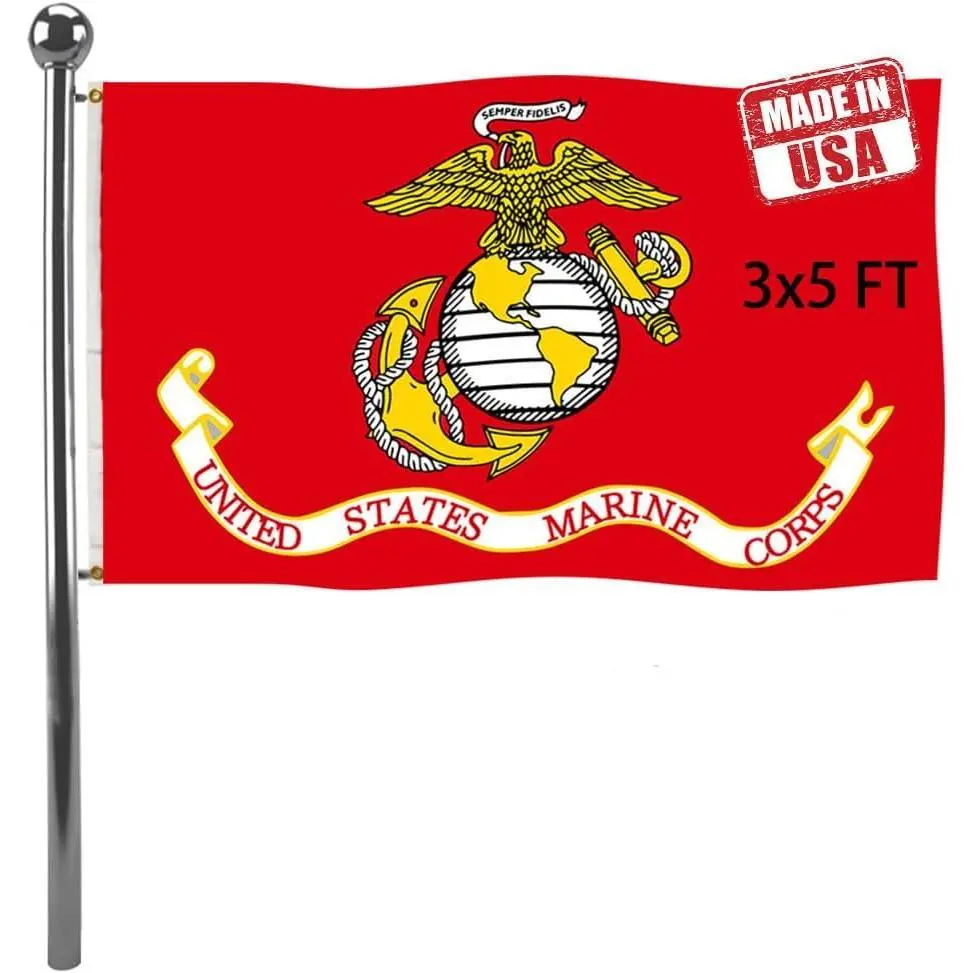Marine Corps USMC Military 3x5 Outdoor- Vivid Colors Double Stitched USMC Army Banner with 2 Grommets
