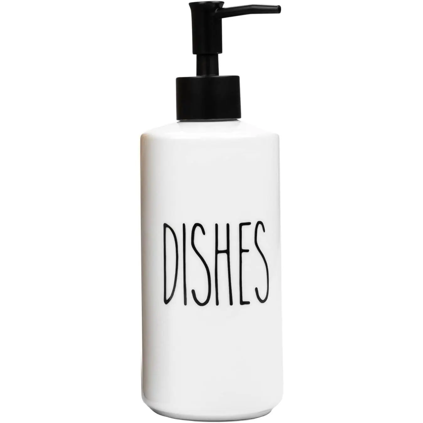 Porcelain 16oz Kitchen Soap Dispenser. Detergent Dispenser or Dish Soap Dispenser for Kitchen Sink. White Soap Dispenser, Modern  Decor Dish Soap Pump for Kitchen Organization