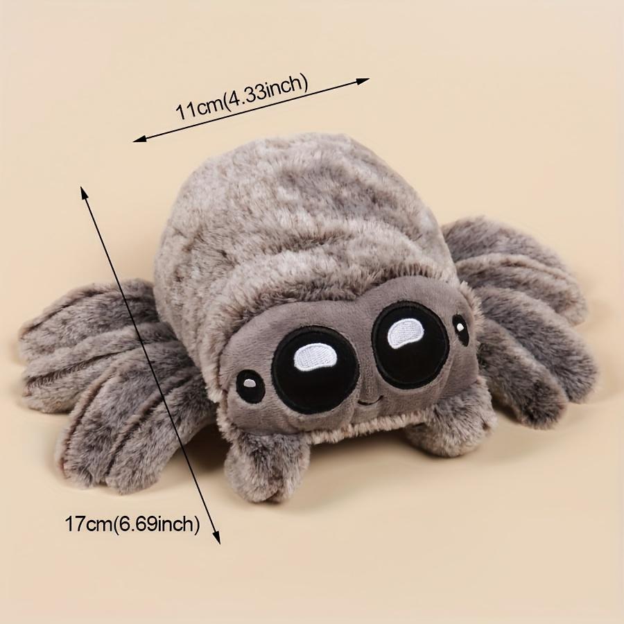 Soft Fluffy Spider Plush Gray