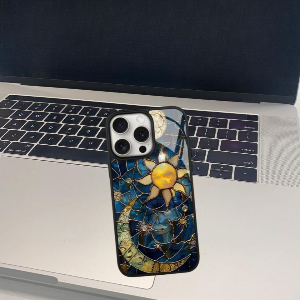 Creative Star & Moon Pattern Phone Case, Anti-drop Cellphone Protective Case, Total Protective Shockproof Mobile Phone Cover for iPhone, Casing