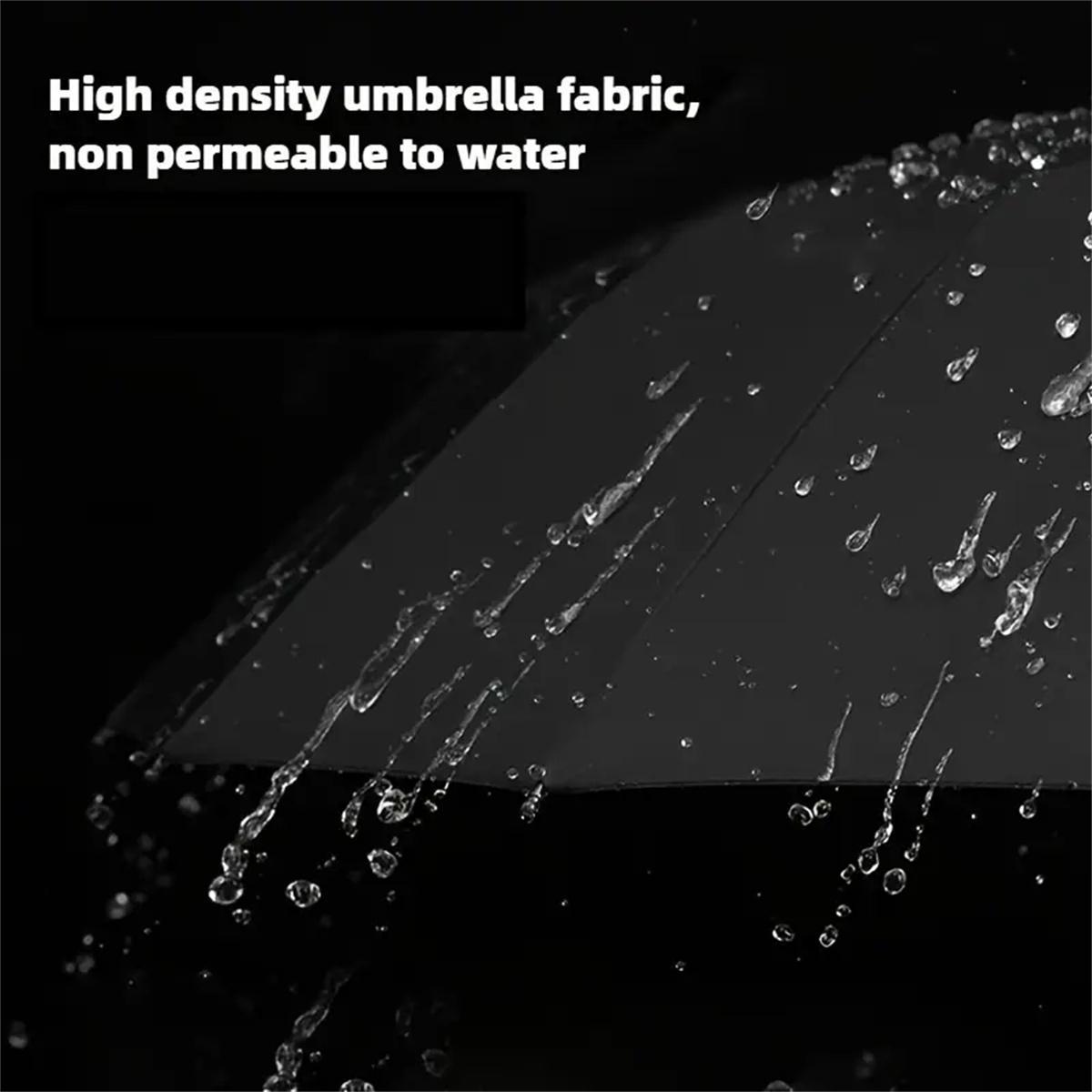 Portable Folding Umbrella, 1 Count 46 Inch Windproof Umbrella with Reflective Strip, Durable 10 Rib Design Umbrella for All Weather, Wind Resistant Umbrella