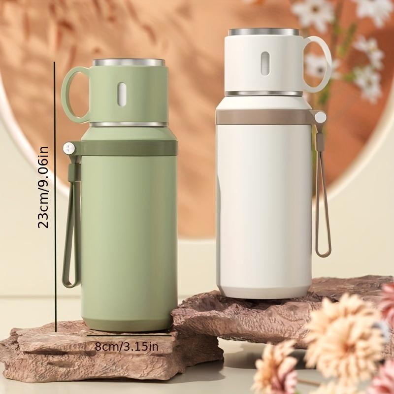 29oz Stainless Steel Insulated Water Bottle with Carry Strap, Dual-Function Coffee Cup for Hot & Cold Drinks, Portable Outdoor Mug for Camping, Cycling, Home & Office, Insulated Travel Drinkware