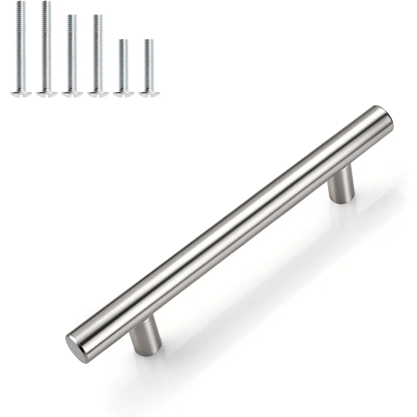 30 Pack 3-3/4 Inch (96mm) Hole Center Cabinet Pulls, Brushed Nickel Cabinet Handles, Stainless Cabinet Handles, Silver Nickel Drawer Pulls, 6'' Overall Length