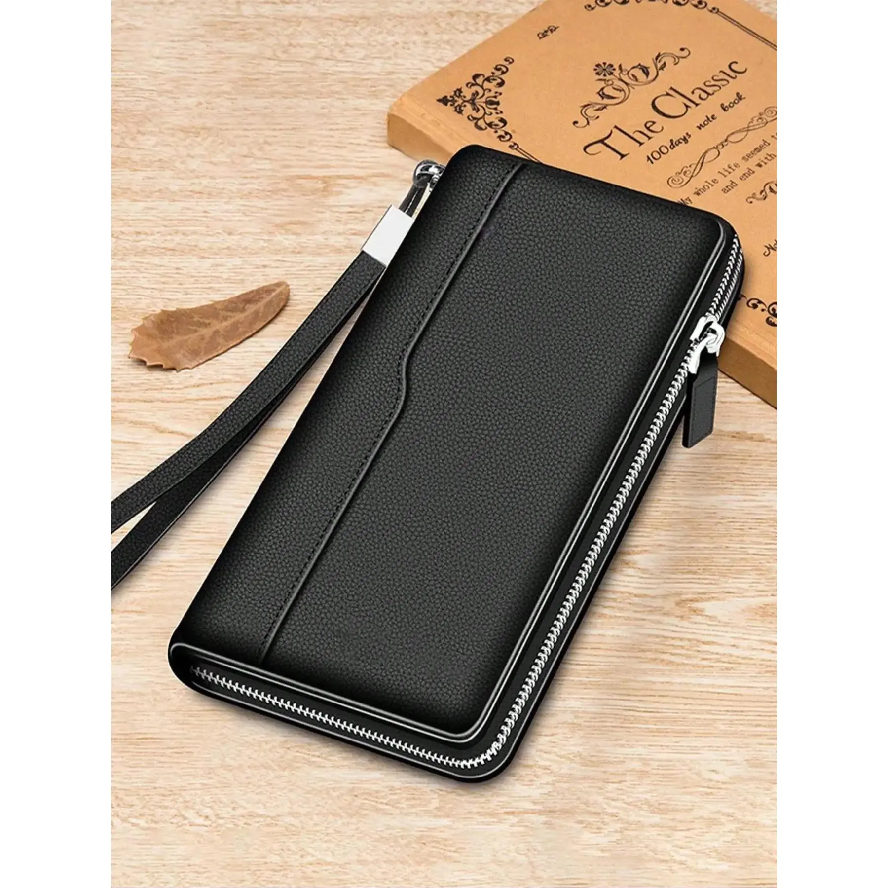Large Capacity Long Wallet, Business Casual Style, Durable Fashion Wallet, Wallet Cards Storage, 20cm + 27 Card Slots + 3 Cash Pockets, Leather Material, Business Wallets, Pu Leather Wallet