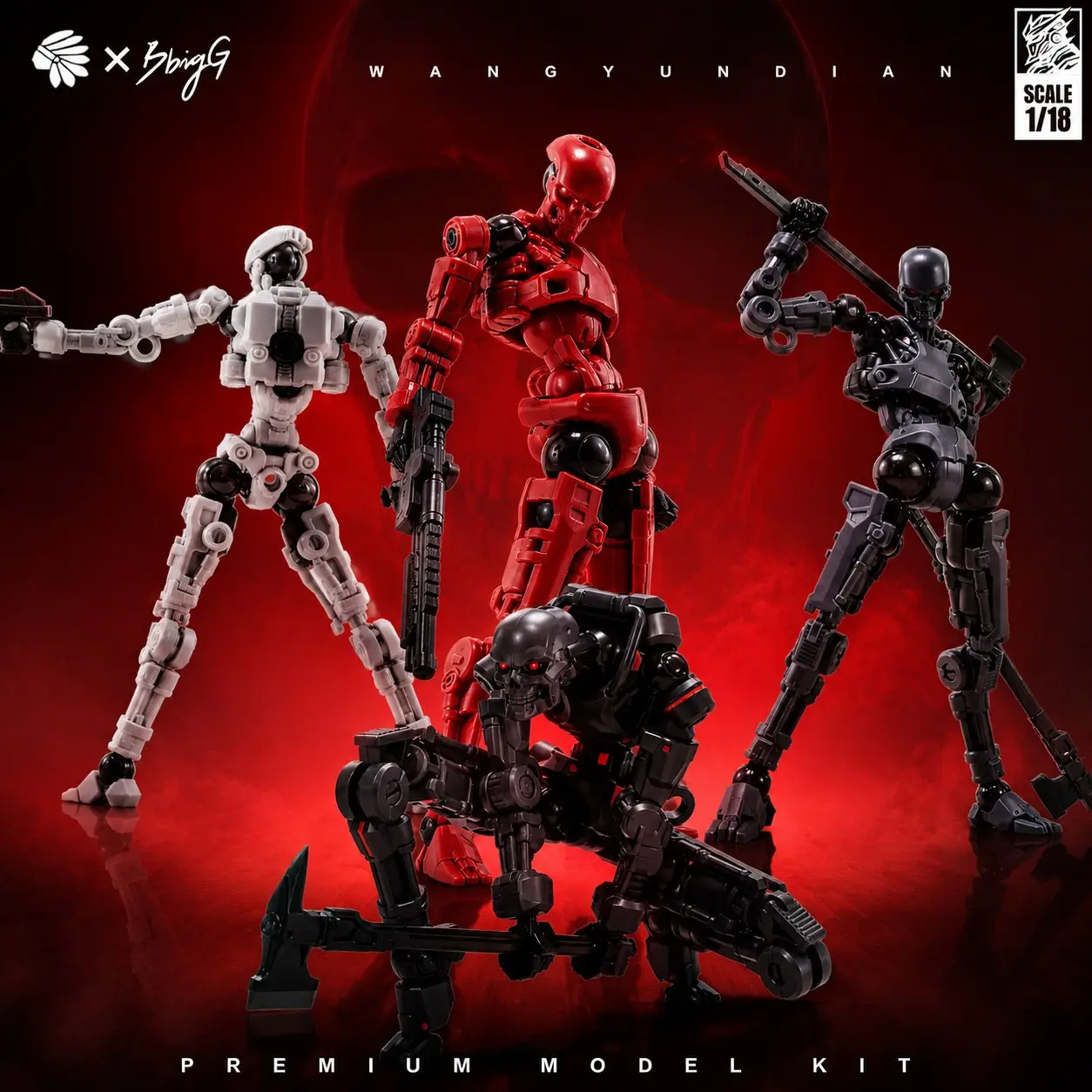 2-Pack 1/18 Scale Sci-Fi Mecha Model Kit, High Mobility, Includes Replacement Parts & Display Stand, 5 Color Options, Adult Collectible