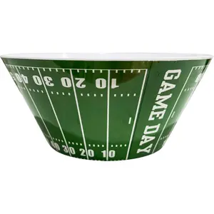 Durable Green Football Snack  Serving Bowl  Melamine Dish for  Day, Tailgating, Parties,  Events  Everyday Use