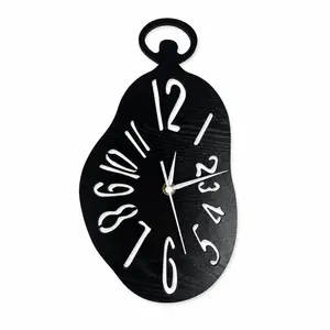 Abstract Twisted Wooden Wall Clock, Lava-Themed Decorative Silent Design, Ideal for Living Rooms, Bedrooms, Offices, Great Gift Idea