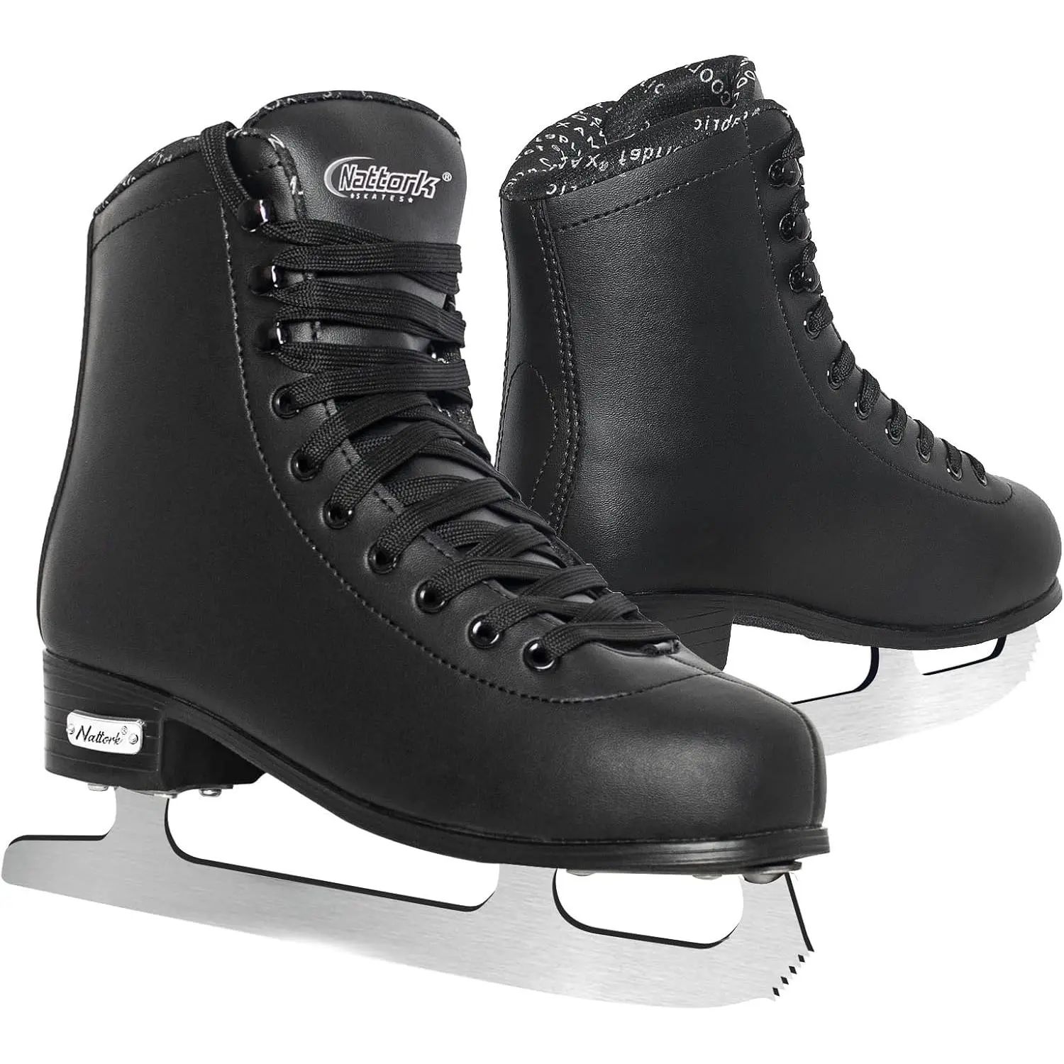 Female High Top Ice Skates for Beginners - Stainless Steel Blade, Lace-Up Design for Ankle Support - Indoor Outdoor Ice Skating Shoes (Sizes 6-11), Figure Skates, Laces, Split Tongue