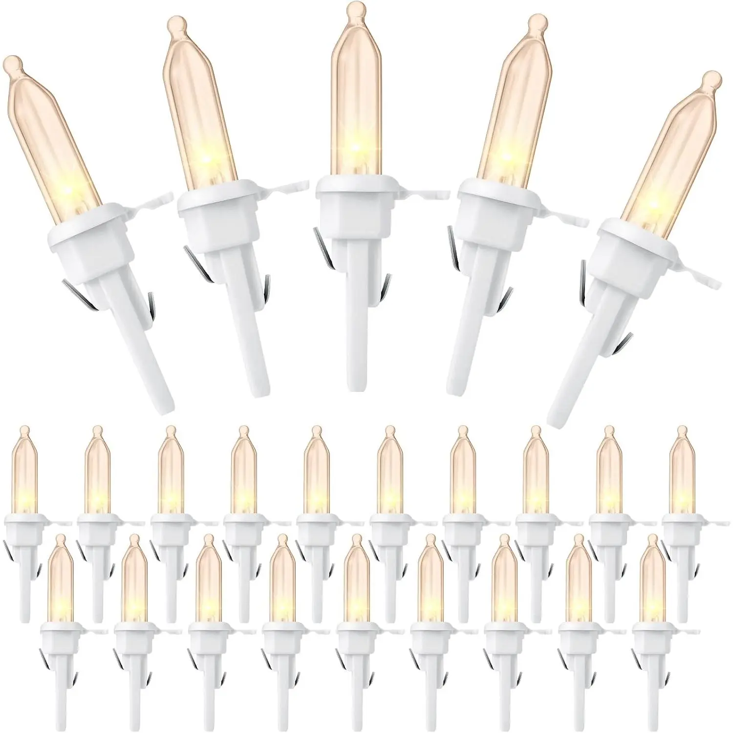 120 count LED  Christmas Bulb 3v  LED Lights Bulb Bulk for Christmas Tree Decorations Xmas Indoor Outdoor  Light Decor (Green Base with Warm White Bulb, 120 count)