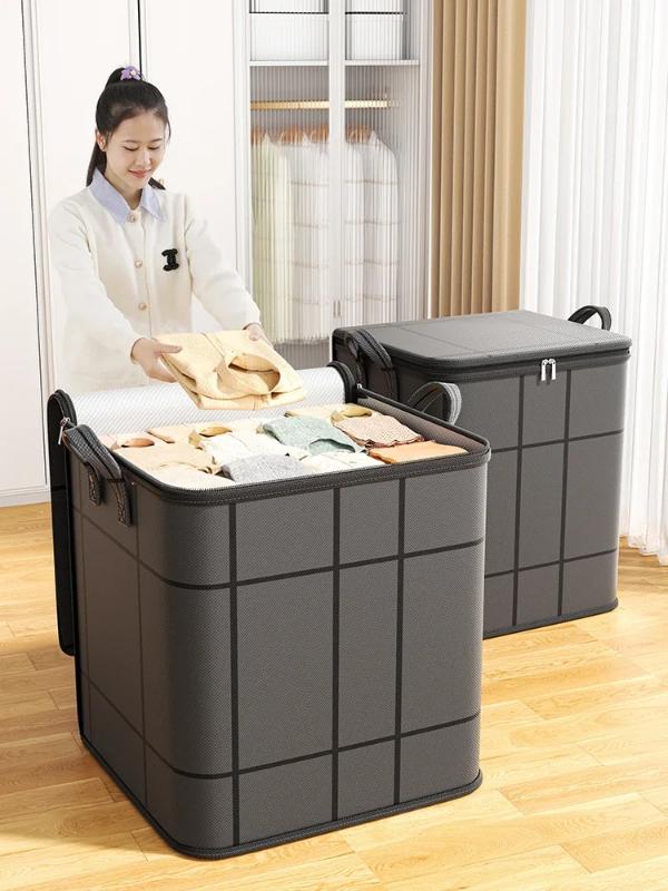 Large Storage Bags for Clothes, Foldable Thick Fabric Blanket Comforter Bags Reinforced HandlesWaterproof Dustproof Containers