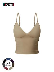 Women's Solid Color Sports Cami Top, Breathable Comfortable Sports Top, Ladies Sportswear for Indoor Outdoor Wear