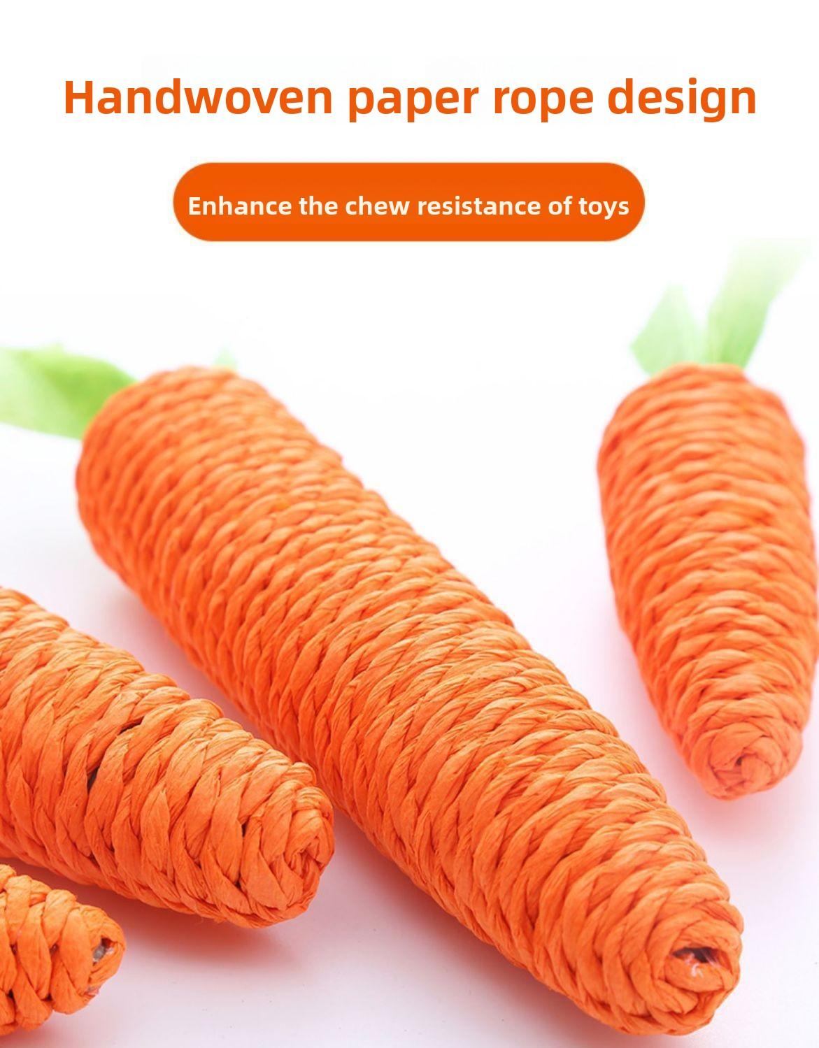 Cat toy paper rope carrot self-entertainment boredom buster chew-resistant cat teaser stick