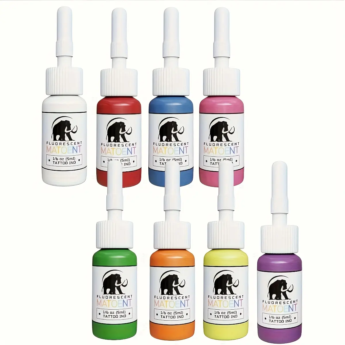 Fluorescent Tattoo Kit - 0.17oz/bottle, Tattoo Glow-in-the-Dark Ink Kit - Suitable For Beginners And Tattoo Artists - Can Be Used As A Gift, Tattoo Ink