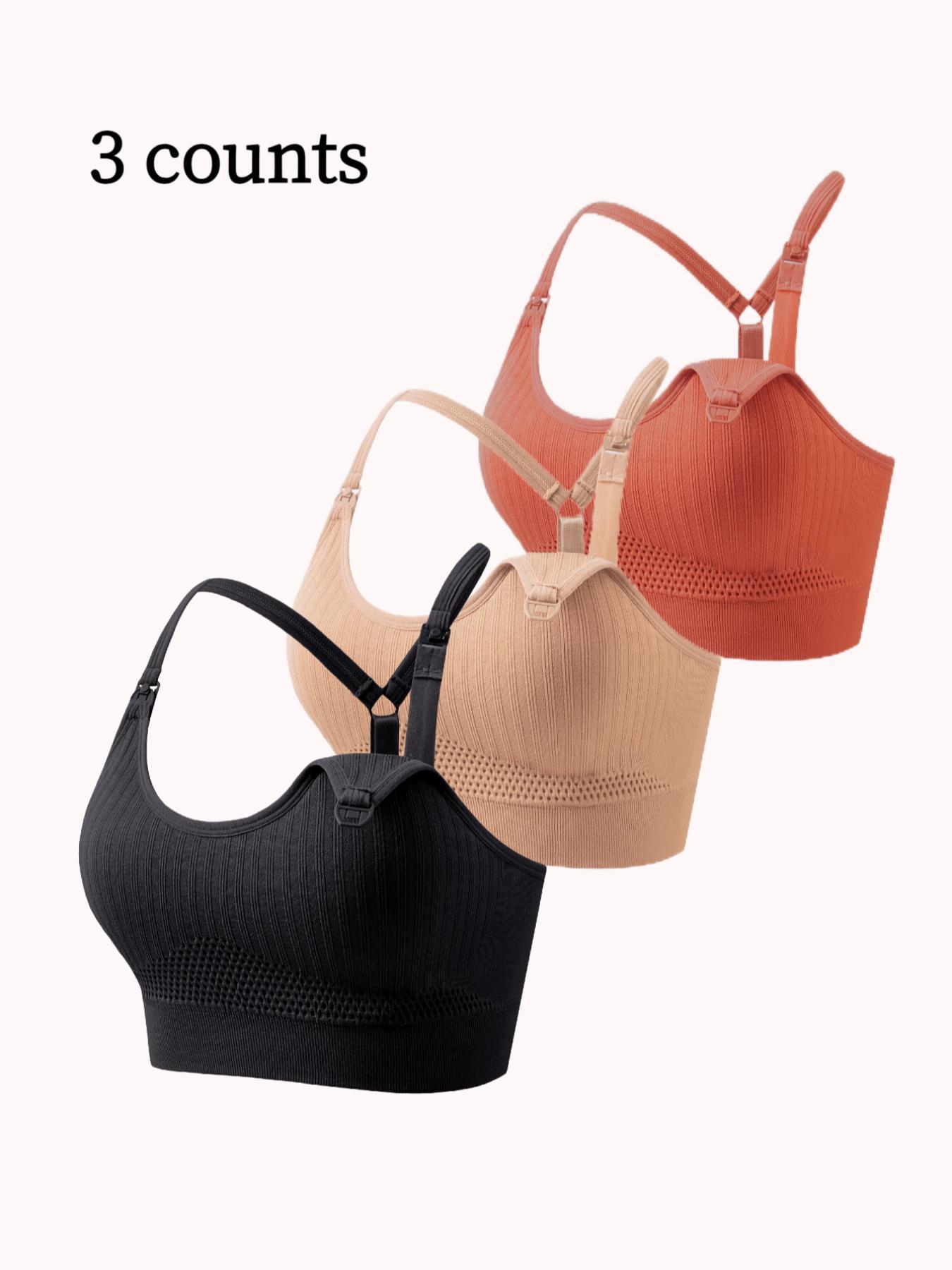 Maternity Solid Color Breathable Removable Chest Pad Wireless Nursing Bra, Soft Supportive Maternity Bra, Maternity Lingerie for All Seasons, Pregnancy Maternity Bra