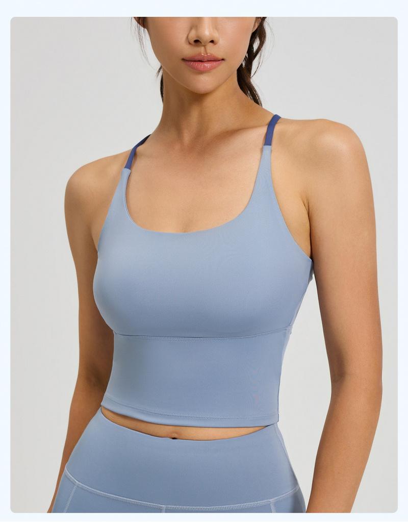 Women's High Stretch Naked Feeling Sports Beauty Back Bra, Summer Slim Fit Yoga Camisole with Chest Pad, Fitness Tank Top