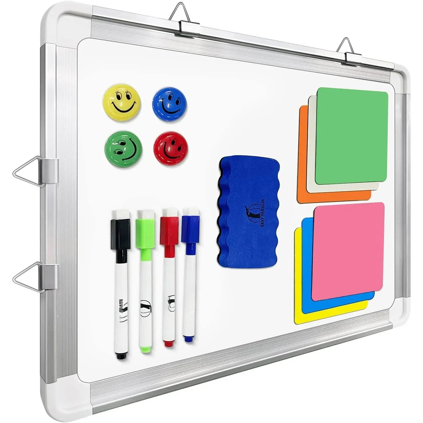 Whiteboard Set, 15x12 in White Board Dry Erase for Wall with  Notes | Small  Dry Wipe Marker Board with Eraser, Markers,  &  Notes for , Office and Cubicle
