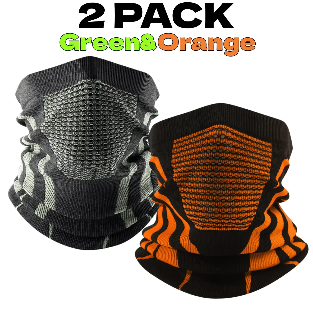 2-Pack Winter Neck Warmer Gaiter Windproof Face Mask Balaclava Bandana for Skiing Snowboarding 003