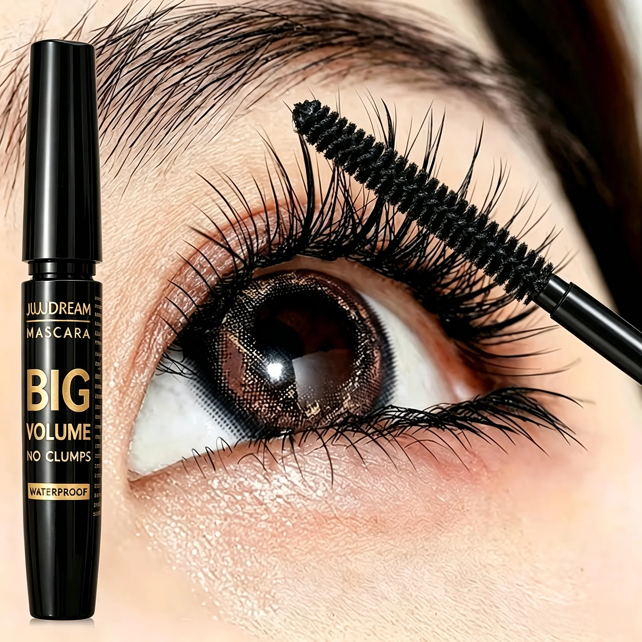 JUJU DREAM Volume Waterproof, Smudge Proof Mascara, Lengthening Volumizing Mascara, Build Thick Fluffy Dramatic Lash Look, Sweat & Tear Resistant All Day Wear, Create Natural & Bold Voluminous Eyelashes Daily Eye Makeup, Longwear Mascara