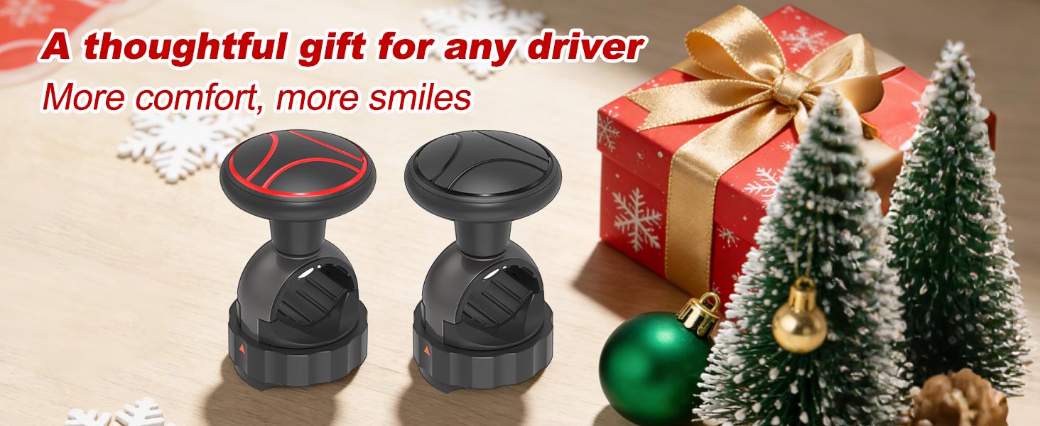 Tool Free Steering Wheel Knob, Suicide Knob for 3.45-4.9" Steering Wheel with Metal Bearing, Steering Wheel Knob Spinner for Cars, Mowers, Tractors, Boats, No Screws or Tools Needed (1Pack, Red)