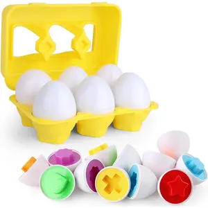 Toddler Toys - Color Matching Egg Set - Educational Color, Shapes and Sorting Recognition Skills - Puzzle for Kid Baby Boy Girl, Easter Basket Gift (6 Eggs)fidget toys