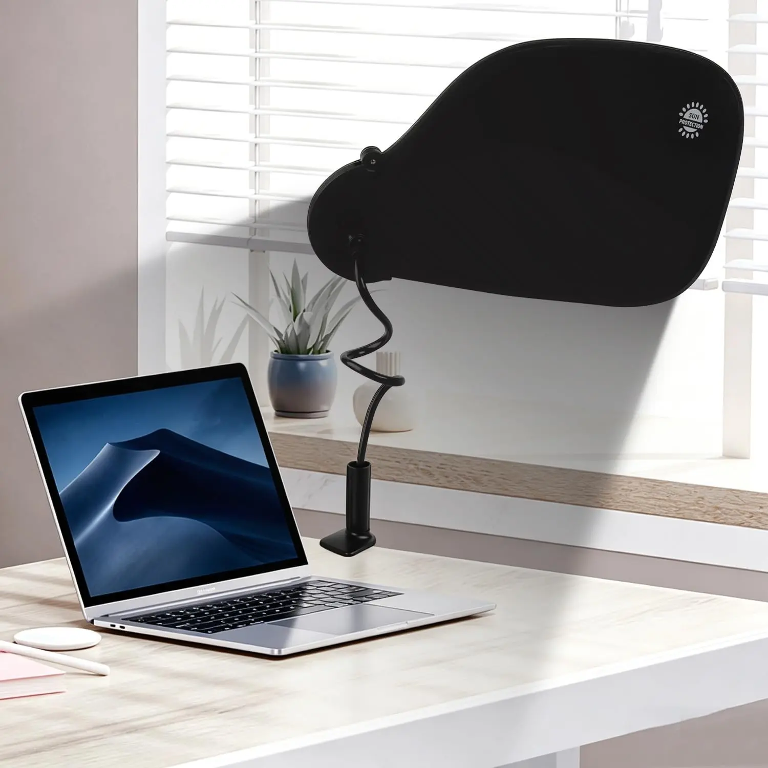 Adjustable Office Cubicle and Desk Shade, Cubicle Shade, Adjustable Working Office Cubicle Accessories, Foldable Plastic Privacy Canopy, Blocks Light, Glare Reduction, Black