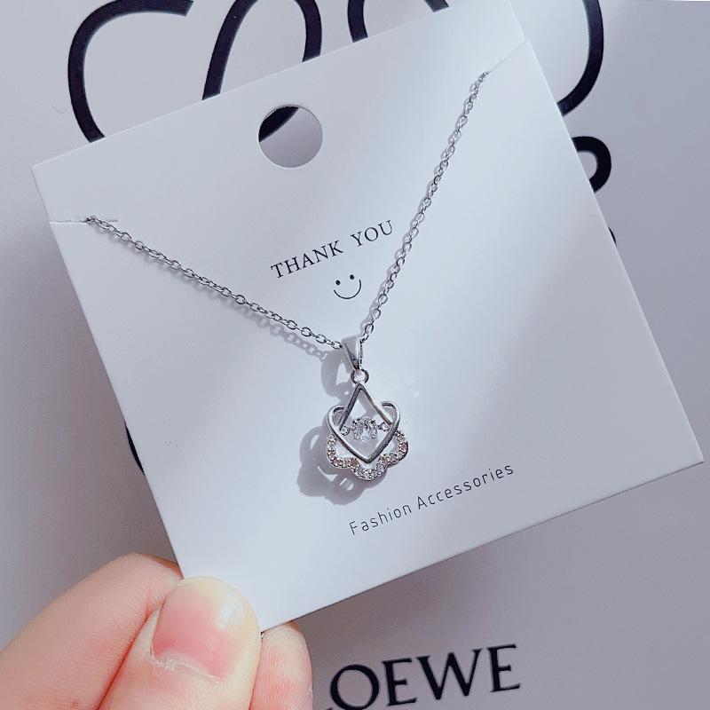 Women's Niche Design Smart Necklace, Simple Clover Pendant Clavicle Chain, Geometric Choker Jewelry