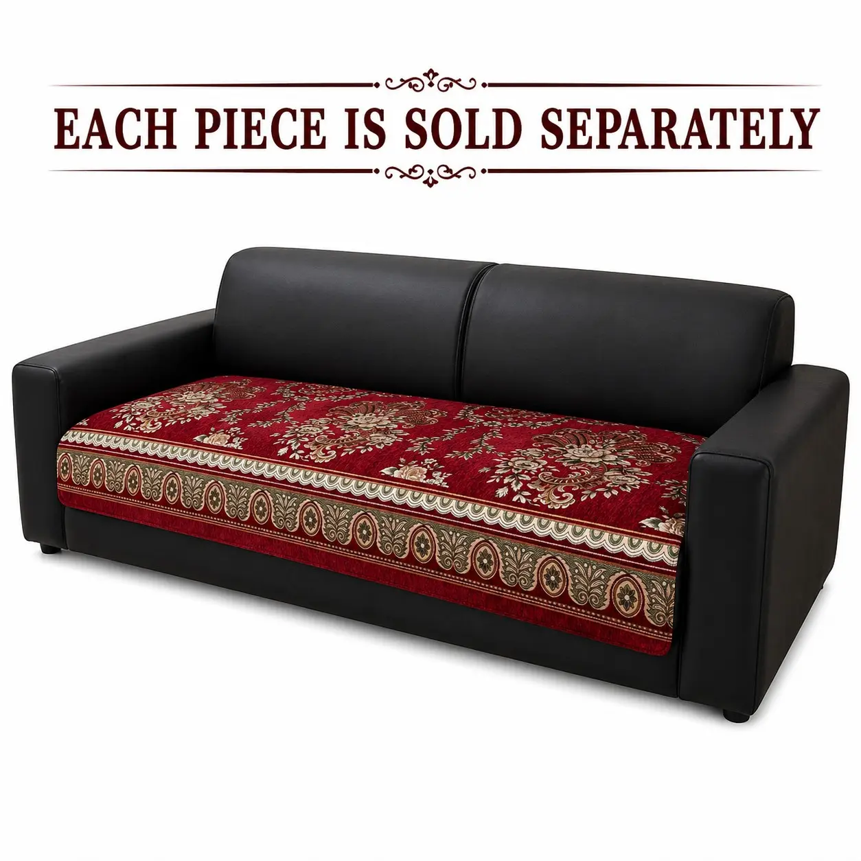 Luxurious Chenille Sofa Cushion Cover, Reusable Contemporary Style, All-Seasons Pet-Friendly, Universal Fit for Straight Sofas, Soft Washable Sofa Protector