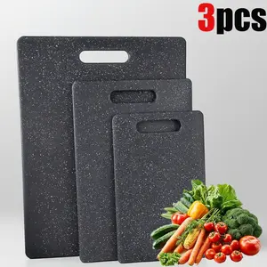 3-Piece Marble Pattern Kitchen Cutting Boards, High-Quality PP, for Fruits Vegetables Meat, Hanging Juice Tray, Home Restaurant Gift