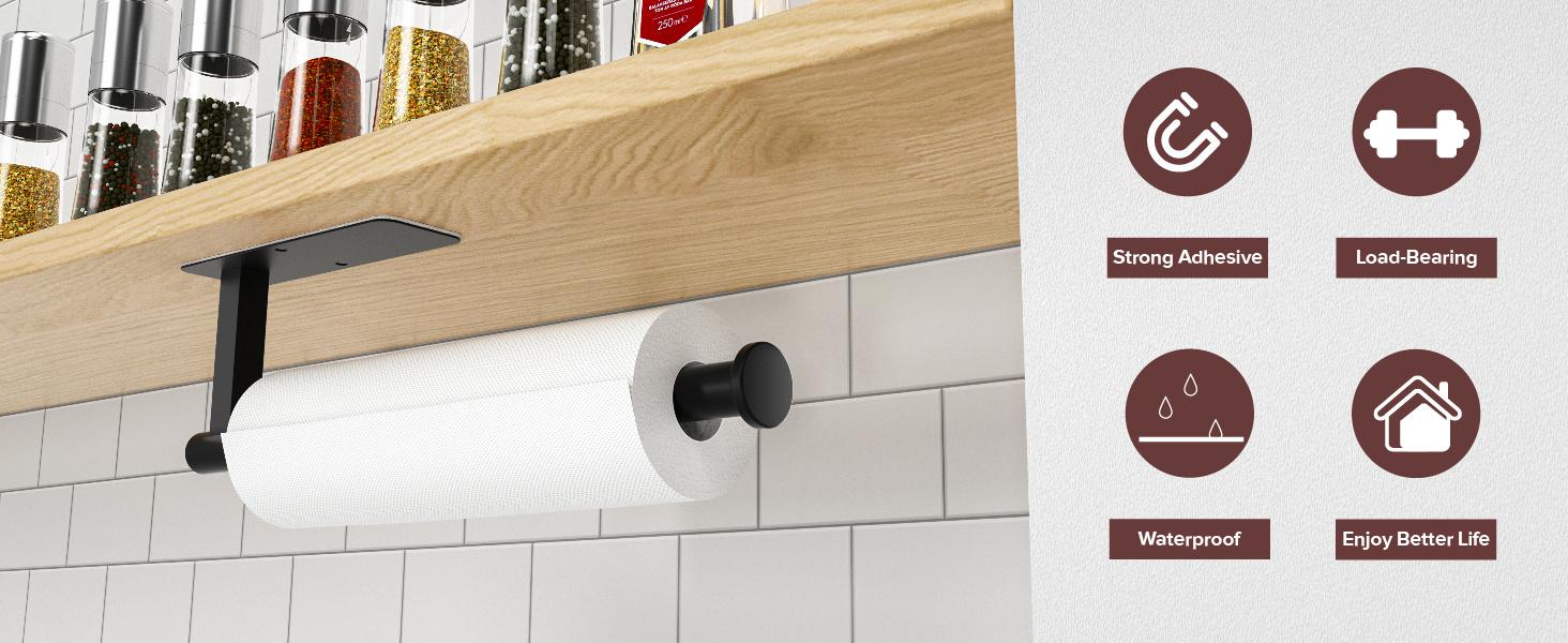Paper Towel Holder Under Cabinet No Drilling, Self Adhesive Paper Towel Holder Wall Mount for Kitchen,RV, Matte Black Paper Towel Holder 304 Stainless Steel, Under Cabinet Paper Towel Holder kitchen gadgets Paper Towel Holder Under Cabinet No Drilling, Self Adhesive Paper Towel Holder Wall Mount for Kitchen,RV, Matte Black Paper Towel Holder 304 Stainless Steel, Under Cabinet Paper Towel Holder kitchen gadgets