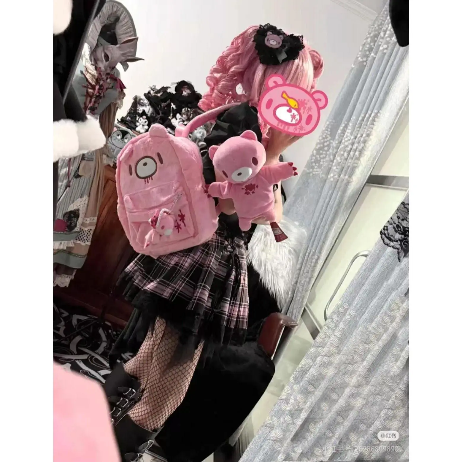 New Cute Violent Bear Backpack Cartoon Student Large-capacity Schoolbag Girl Leisure Backpack Birthday Gift