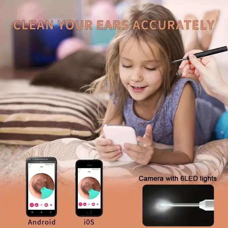 Rechargeable Earwax Removal Tool, Ear Cleaner with Camera & Accessories, Ear Wax Removal Kit, Ear Cleaning Tool for Adults & Children, Ear Wax Remover