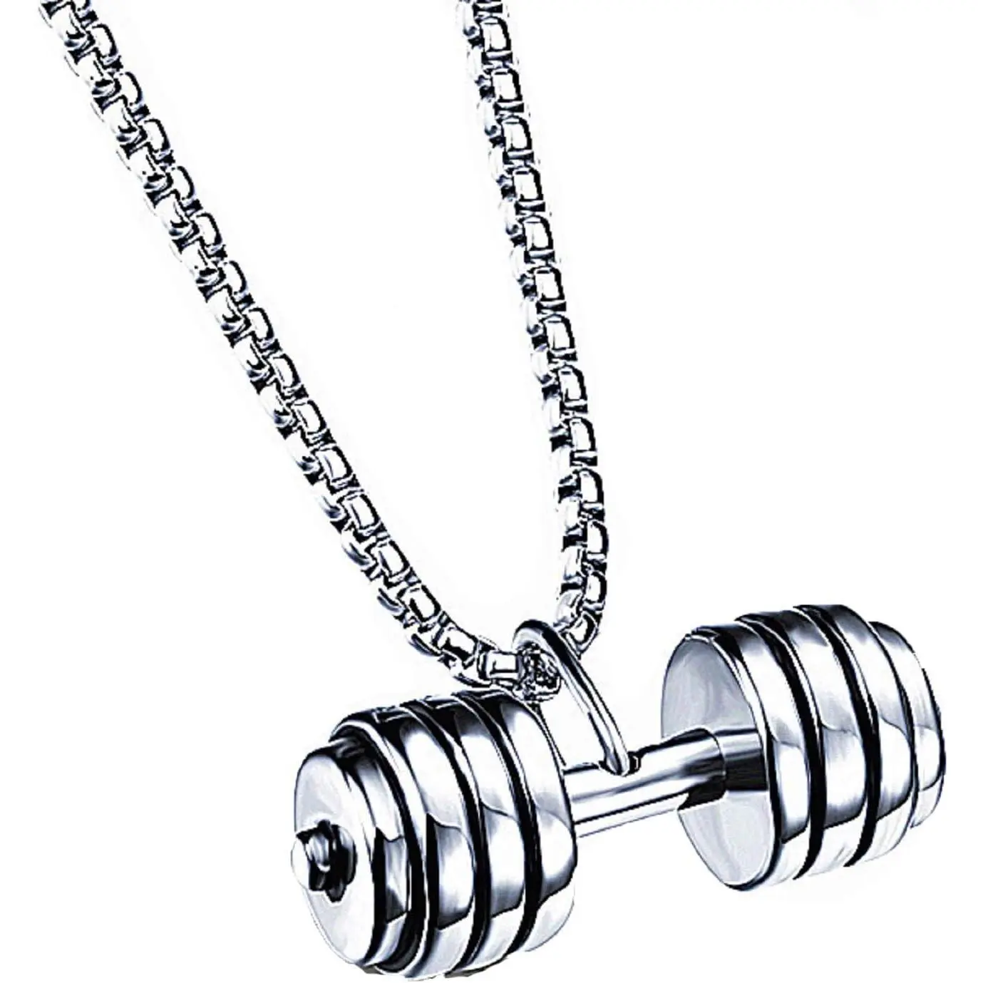 Barbell Pendant Necklace Dumbbell Chain Necklace Fitness Gym Weight Lifting Necklace   for Men Women