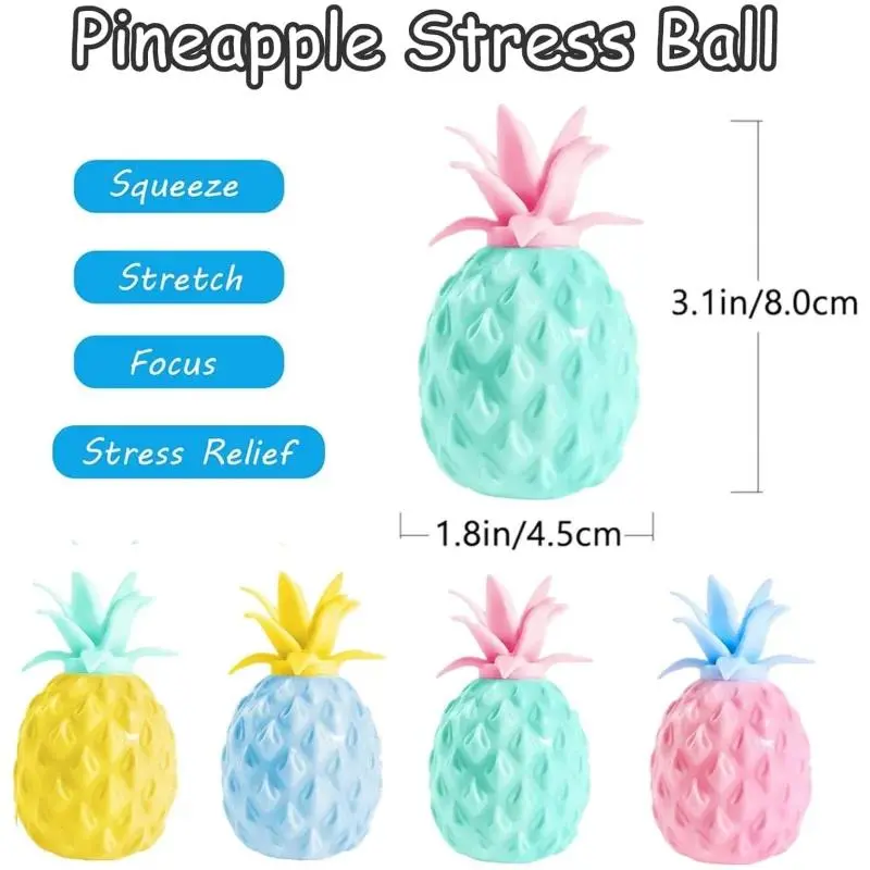 Pineapple Stress Ball Fidget Toys Ball for Pressure Release Party Gifts Stress Relief for Kids & Adult Tricky Funny Squeeze Toy
