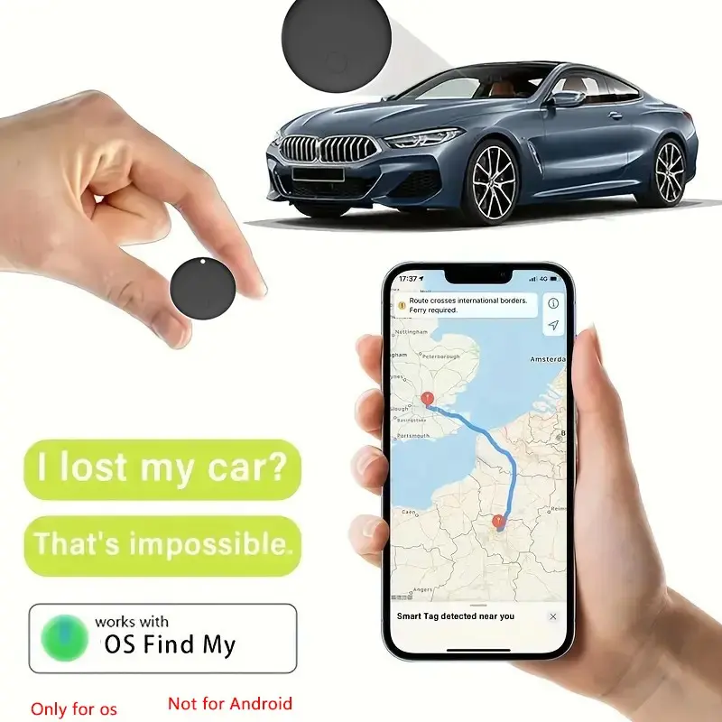 2pcs Smart tag GPS anti lost device keychain tracker, compatible with Apple's "Find Me" app, can track and locate, anti lost item tracker reminder device, suitable for key, luggage, backpack, car, vehicle and other item finder, replaceable battery (only a