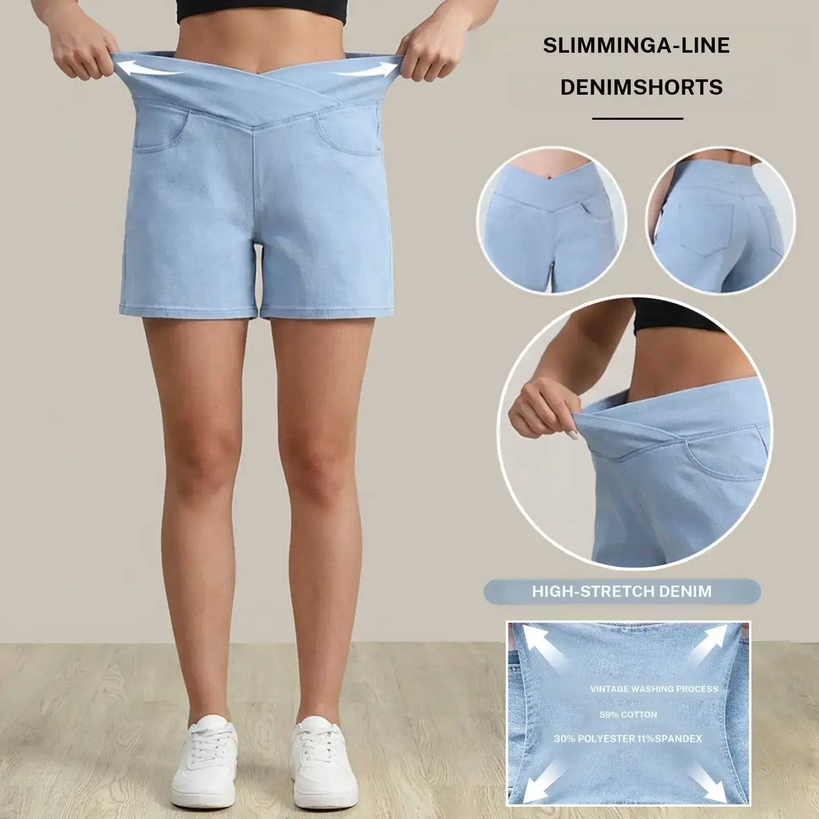 Imily Bela Womens Summer Ruffle Denim Shorts Cute High Waisted Cotton Short Jeans with Pockets