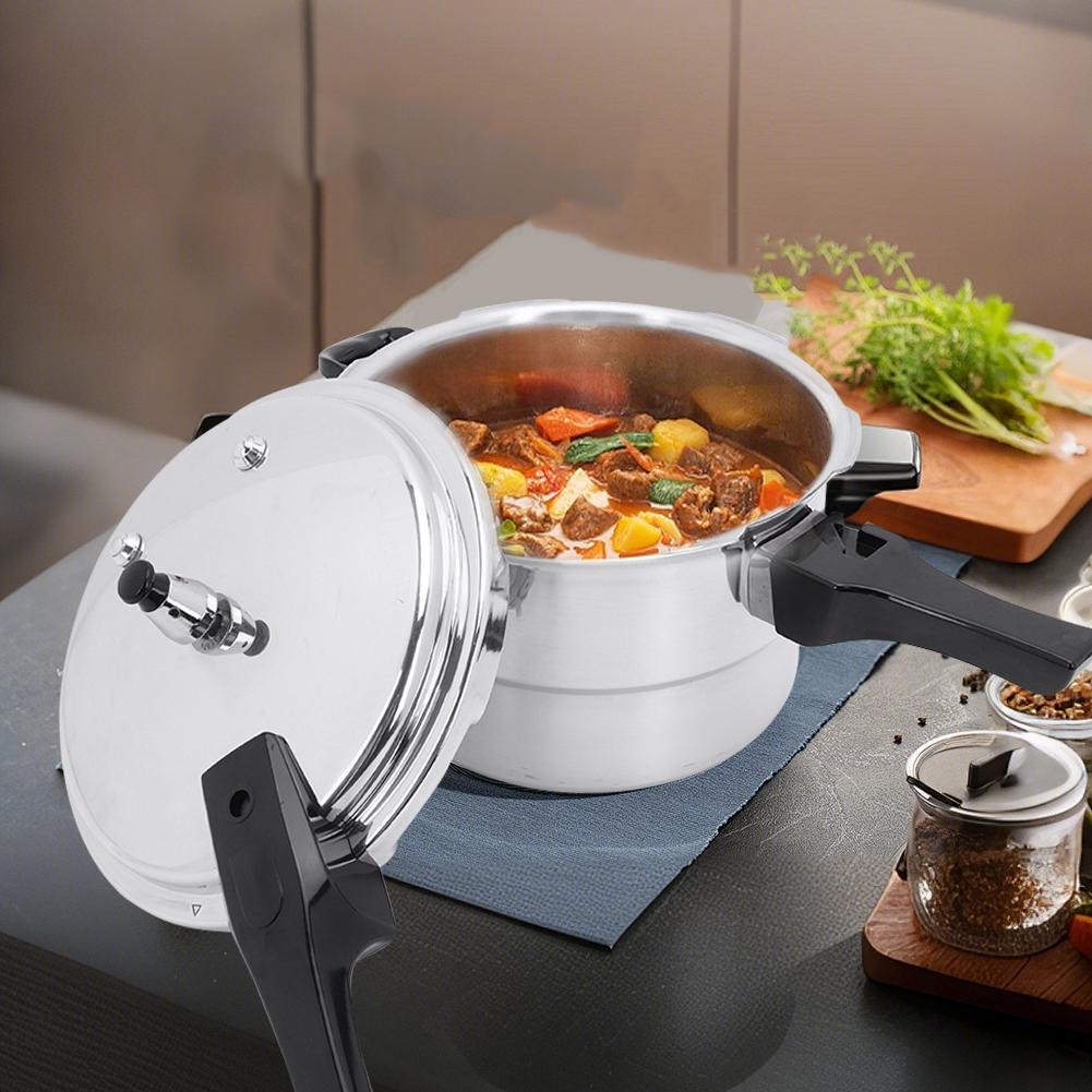 1-Piece Aluminum Alloy Round Pot Pressure Cooker, Multi-Size Cookware with Steaming Plate, Household Stovetop Canner Compatible with Gas & Induction Cookers, Nutrient-Lock Design, Pressure Cookers