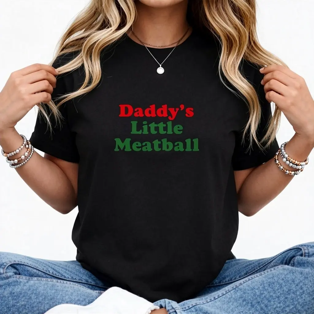 Daddy Little Meatball Italian Ironic Funny Meme Unisex T-shirt graphic tees