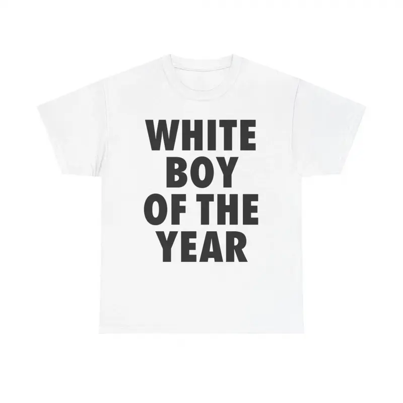 Men's Soft Classic Personalized "Boy of the Year" Graphic Unisex Oversized Boxy Cotton Shortsleeve Round Neck T-Shirt, Vintage Streetwear Sports Casual Top