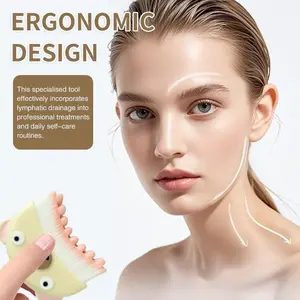 New Bear Lymph Massage Brush, Innovative Bear Head Design, Soft Dual-Color Bristles, Easy Grip Handle, Perfect Gift for Holidays