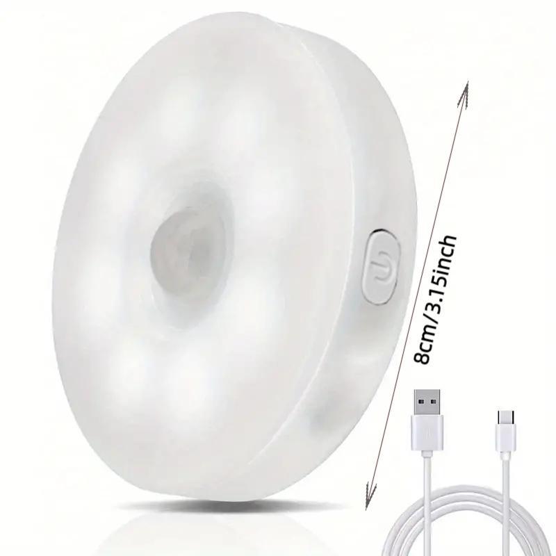 Indoor Motion Sensor Night Light USB Rechargeable Lamp Magnetic Mount Warm Light for Kitchen Closet Pantry Wardrobe Coffee Corner Bathroom Stairs Hallway Sink Cabinet Laundry Room Tool Room Garage Refrigerator