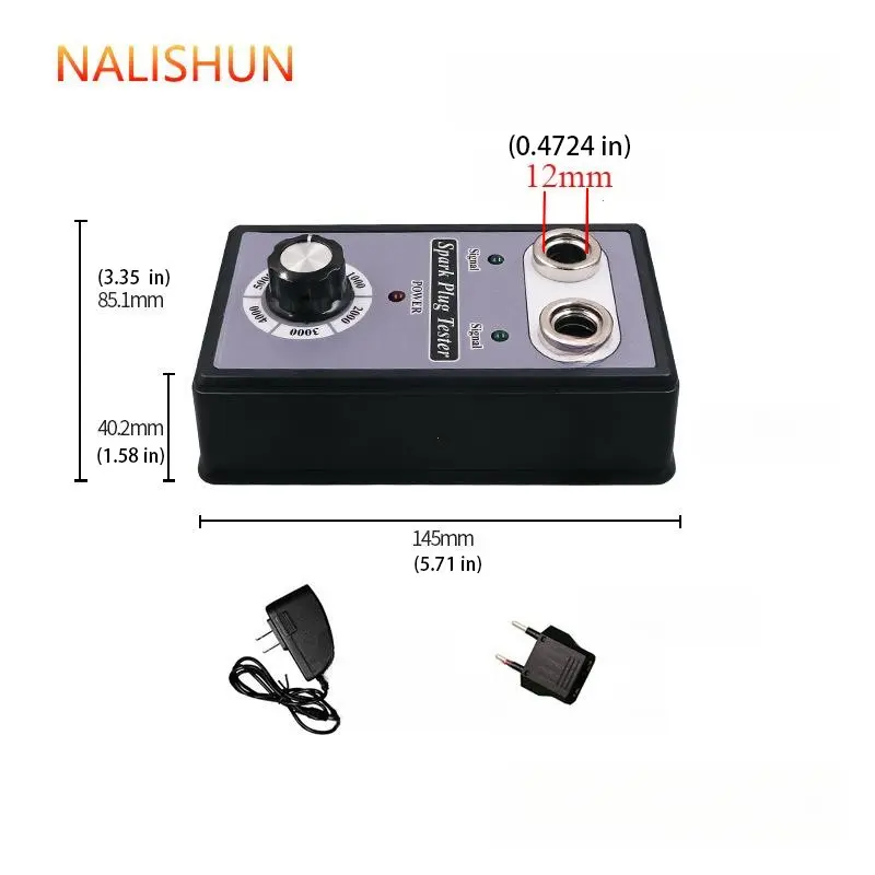Dual Hole Spark Plug Tester, Adjustable Frequency Ignition Test Device, Car Motorcycle Spark Plug Jump Test Bench, Auto Repair Tool