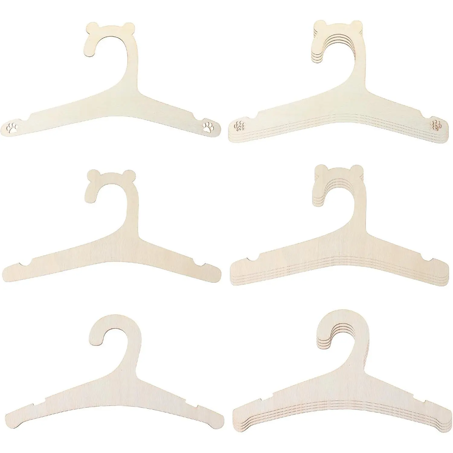 12 Pack Wooden  Hangers 9 Inch Non-Slip Coat Hangers    Hanger Cute  Hanger with  Ears  Paws  Closet Storage for  Clothes Coats Suits Pants Jackets