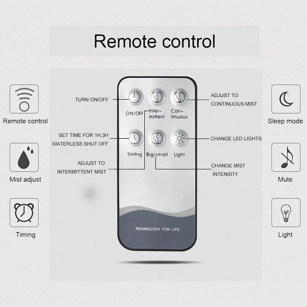 Remote Control Home Air Humidifier, Aromatherapy Essential Oil Diffuser, Large Capacity Electric Ultrasonic Aroma Diffuser,550ml air  purifier