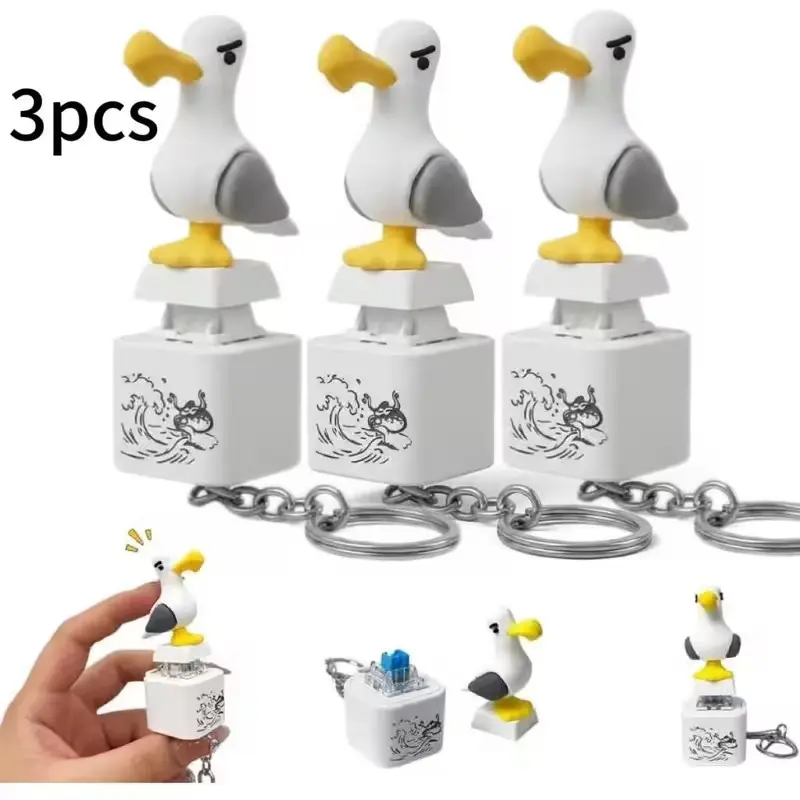 3 Seagull Sound Keychains, Portable and Interactive, Perfect Gift for Relatives and Friends, Women's Keychain, Holiday Gift