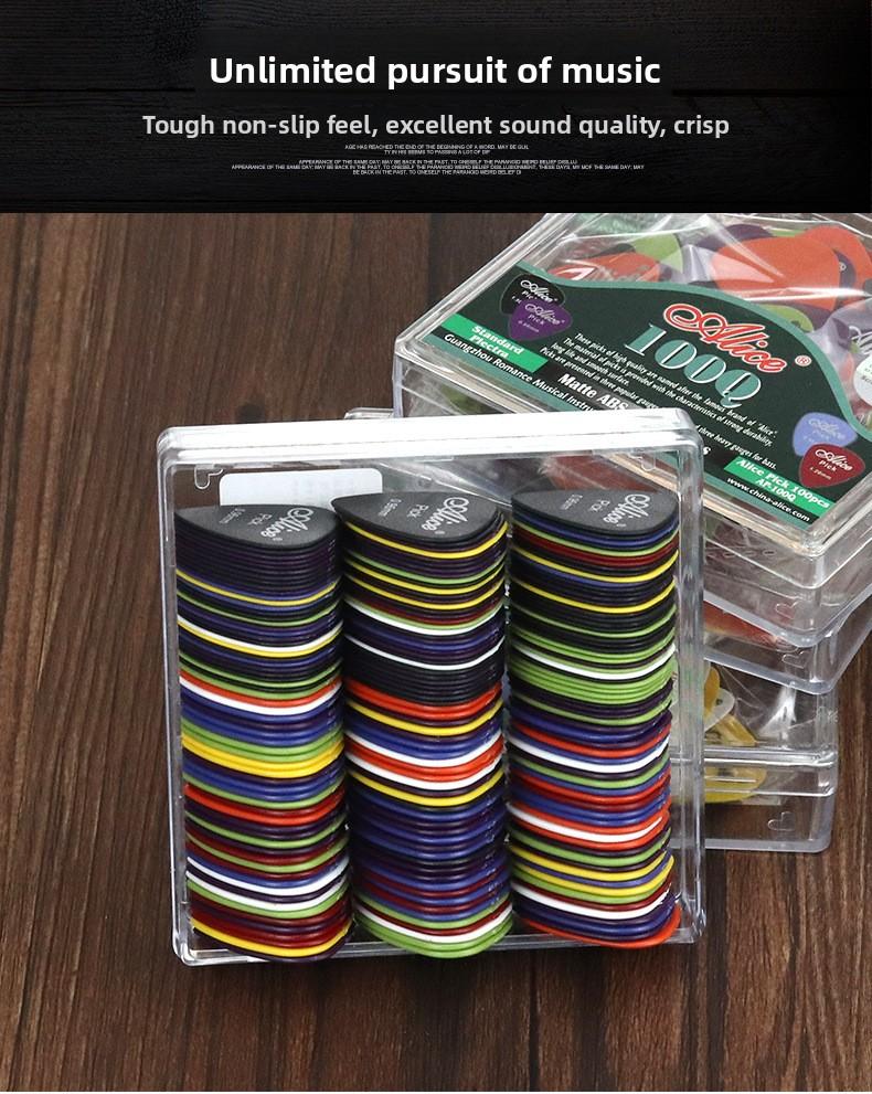 100-piece guitar picks, with storage box, mixed pack, in various colors, 6 different thicknesses, suitable for bass, electric guitar, acoustic guitar, metal guitar, ukulele