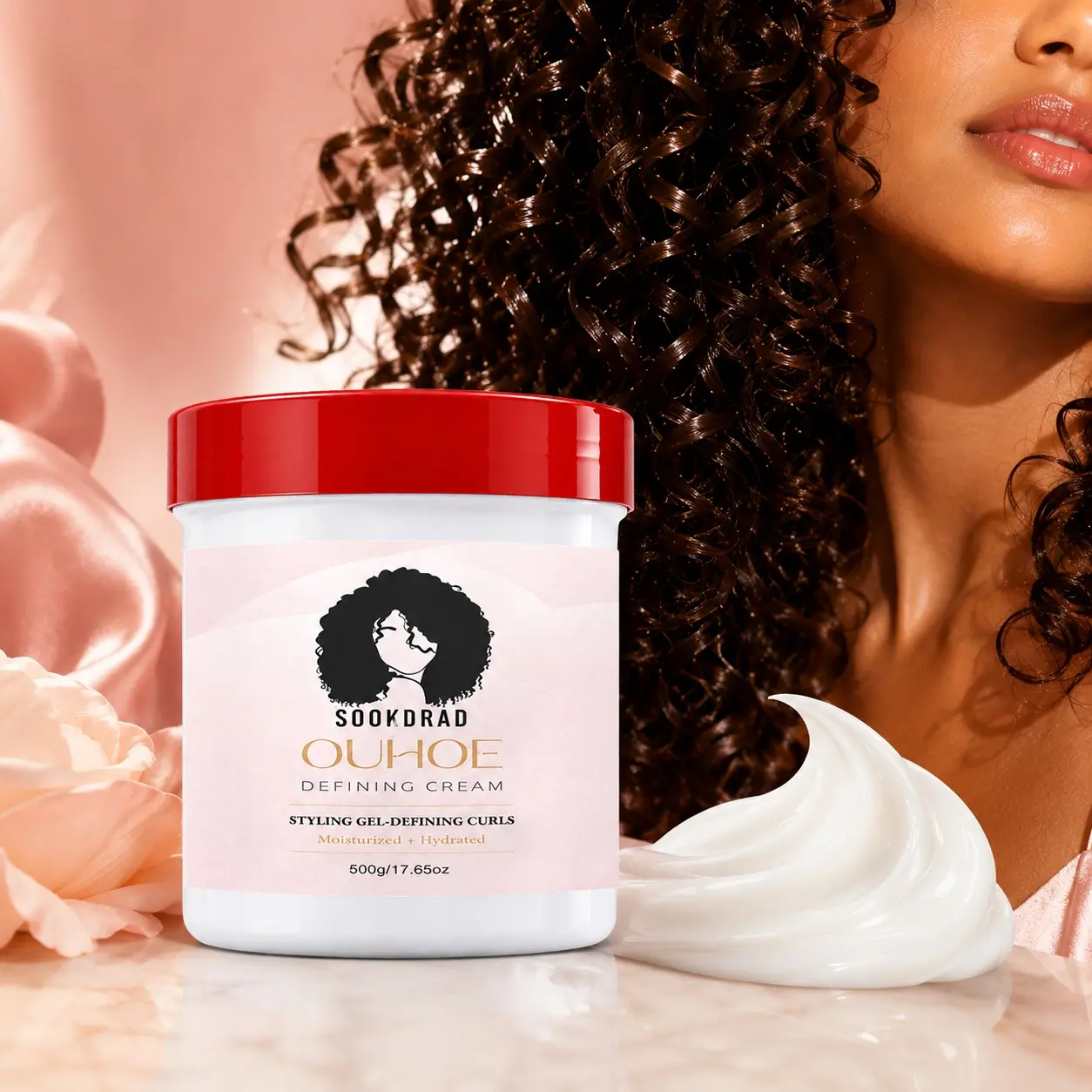 Curl Defining Cream, Styling Gel, Defines Curls, Moisturizing, Hydrating, 500g
