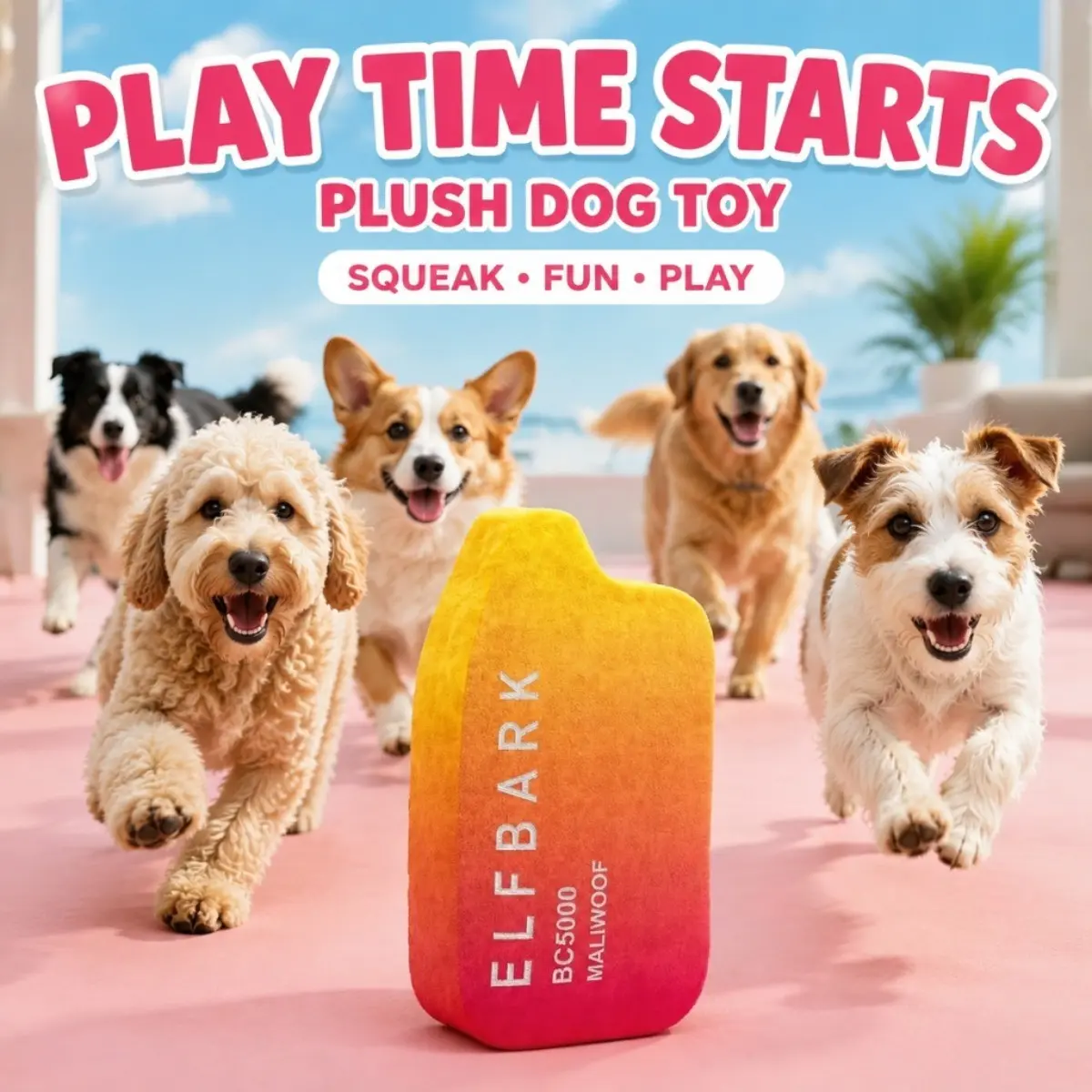 Hjsubrtplay Dog Sound Toy, Replica E‑Cigarette Pet Toy, Cigarette Pet Toy, Multiple Colors available, built‑in sound maker produces pleasant squeaky noise, Durable, Soft, Safe, Suitable for All Breeds of pets