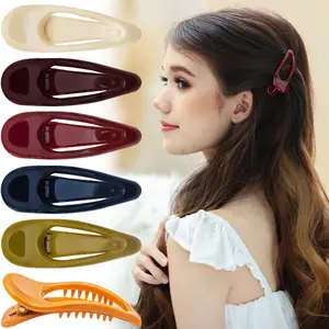 6 count Small Flat Flip Hair Claw Clips for Women  Duckbill Thick Hair Styling Barrette  Side Slide Jaw Plastic No Slip, Small Classic Multicolor